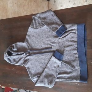 Old Navy Boys size medium hoodie Grey Navy Blue & Black pull string hood